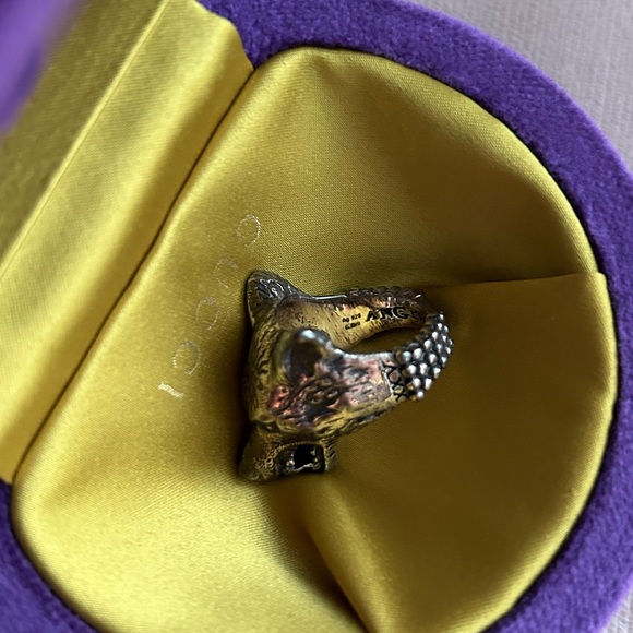 Gucci Anger Forest Wolf Head Cocktail Ring - Picture 2 of 5